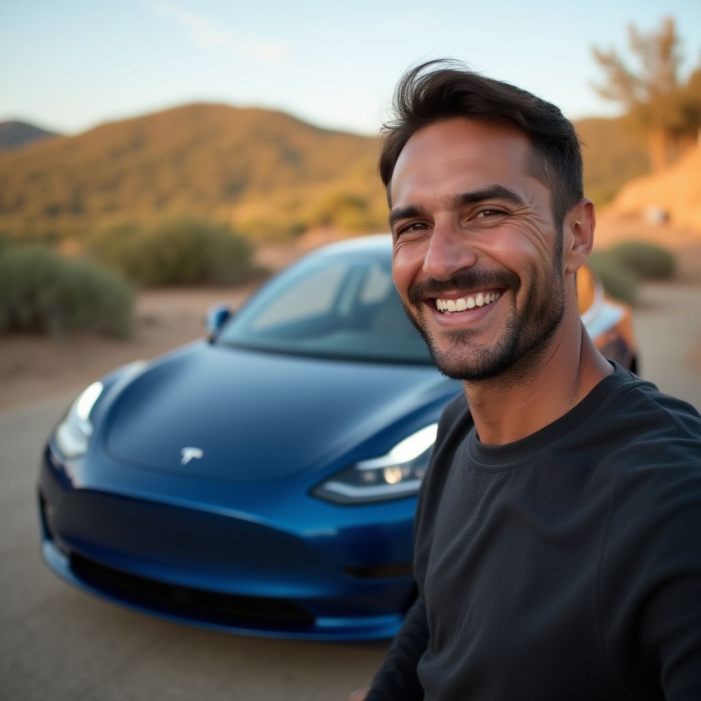 Javier Méndez, propietario de Tesla Model 3